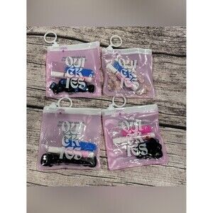 Lot of 4 NWT Quickies Press On Nails, 2 Blue, Black, Stars; Squoval